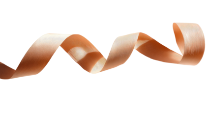 Beige wood ribbon in a spiral