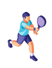 Dynamic athlete in action, swinging a tennis racket with focus and energy, capturing the thrill of the game