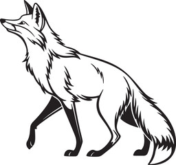 Obraz premium A stylized fox illustrated in a circular form, showcasing its characteristic features like ears and tail in a unique design