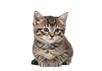 Obraz premium Illustration of tabby kitten sitting isolated on transparent background