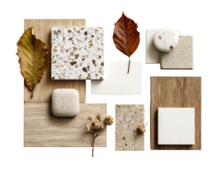 Autumnal palette of various materials