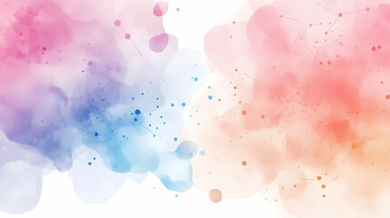 Vibrant Watercolor Splashes Background with Soft Pastel Gradient - Artistic Design Element for Serene Digital Backdrops and Creative Projects