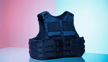 Heavy duty dark blue weighted vest designed for fitness training, strength conditioning. Features adjustable straps, multiple pockets, durable construction for rigorous workouts. Versatile for