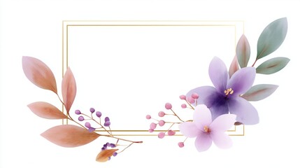 frame with pink flowers