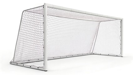 Obraz premium White football soccer goal net transparent PNG set bundle isolated background.