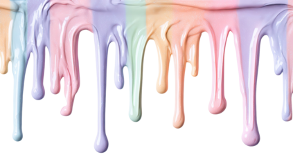 Rainbow dripping paint, pastel hues