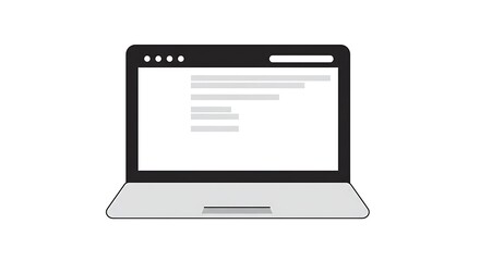 Laptop Showing Document with Gray Lines on Screen