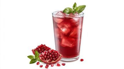 glass of red currant juice isolated