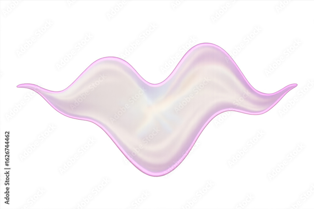 Poster wavy, pearlescent fluid shape with a transparent background, perfect for adding a touch of elegance 