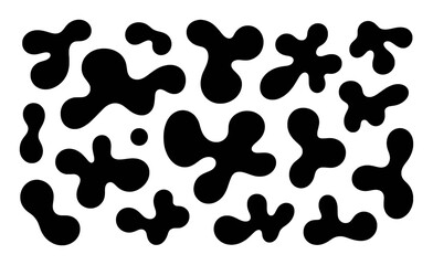 Black organic shapes on white background abstract blob