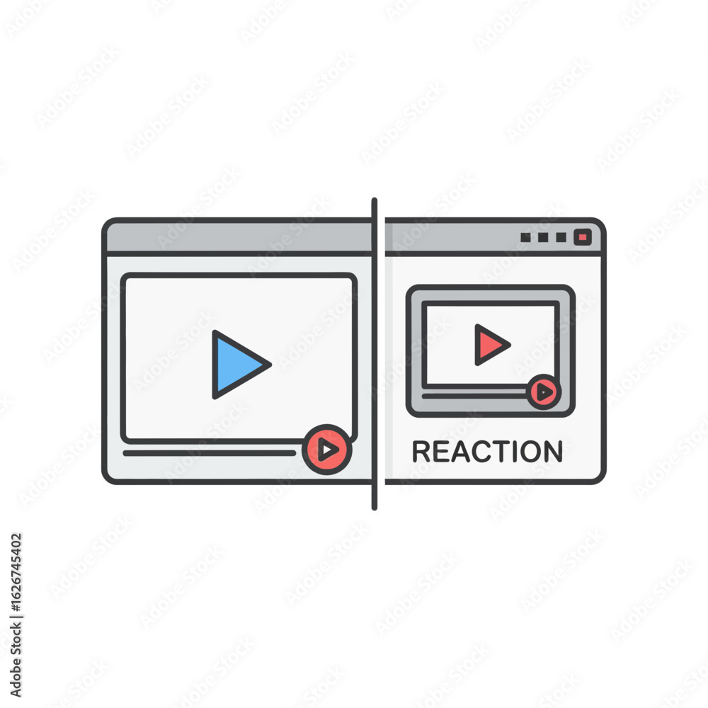 Poster split screen shows video and reaction in a browser window.