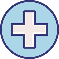 Obraz premium Simple and clean medical cross icon for healthcare and wellness designs