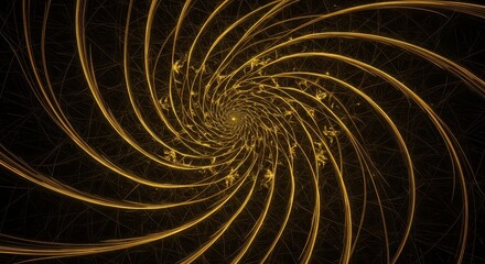 Golden spiral descent with delicate filigree patterns creating an alluring dimension