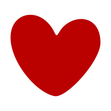 Fototapeta Red heart icon, hand drawn heart sign