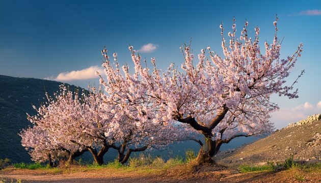 almond blossoms bloom in early february - Powered by Adobe