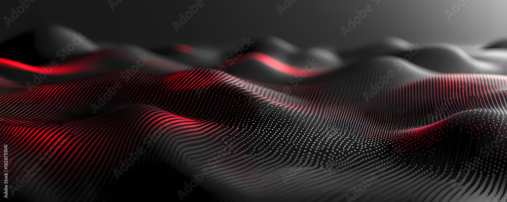 Aufkleber abstract 3d rendering of a textured surface with red lighting