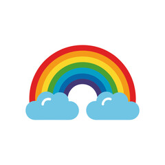 silhouette vector illustration of a rainbow vector art