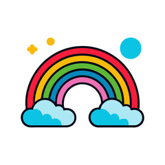 silhouette vector illustration of a rainbow vector art