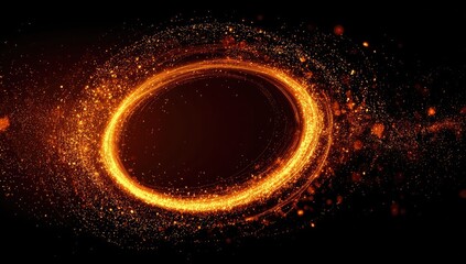 Fiery, swirling ring of light on a dark background