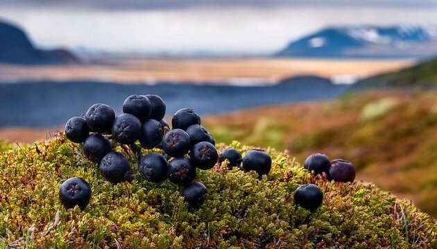 black crowberry empetrum nigrum fruits iceland
