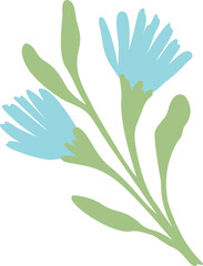 Hand Drawn Cartoon Flower Vector Set