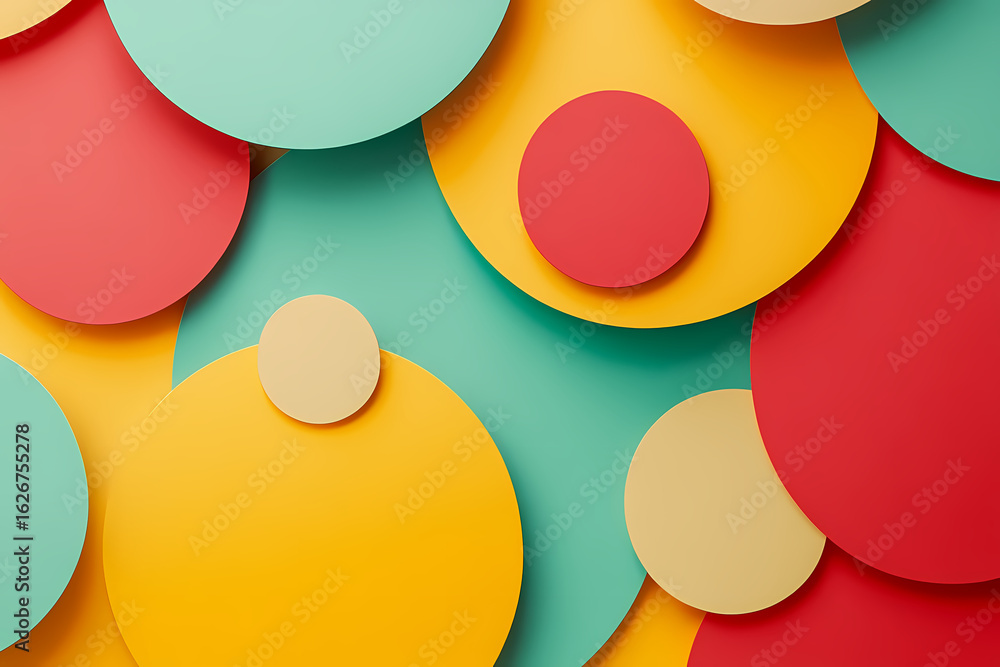 Poster modern abstract background featuring a dynamic composition of overlapping colorful geometric circles