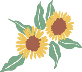 Hand Drawn Cartoon Flower Vector Set