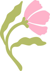 Hand Drawn Cartoon Flower Vector Set