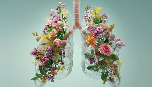 Vibrant blossoms flourishing inside a see-through skeletal frame