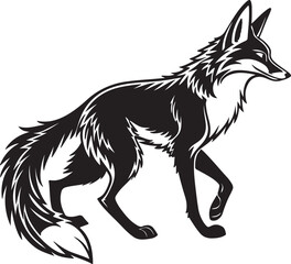 Obraz premium A stylized fox illustrated in a circular form, showcasing its characteristic features like ears and tail in a unique design