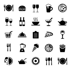 Food and Drink Icons Collection Vector Graphic Design Set