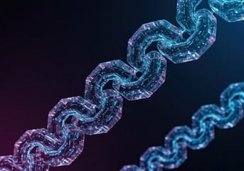 Fototapeta premium A glowing blockchain network in a futuristic design, symbolizing secure digital technology.