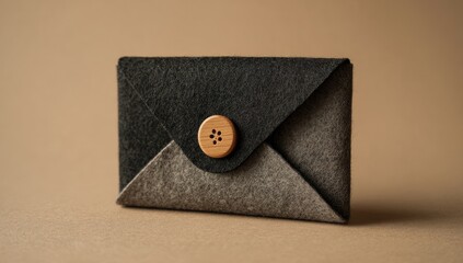 Dark & light gray felt envelope-style wallet