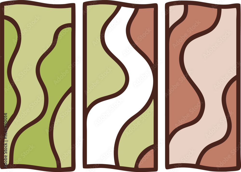 Poster abstract land pattern vector set for creative backgrounds and design elements collection