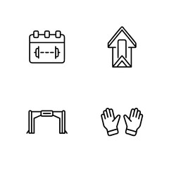 Fototapeta premium Calendar goal arch gloves icon set outline vector