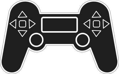 Classic gamepad controller icon with analog sticks and buttons for console gaming system with transparent background