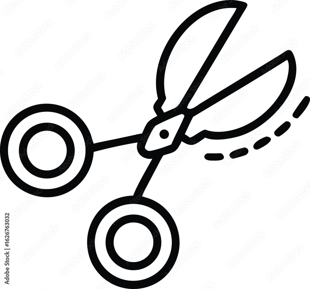 Aufkleber scissors icon vector illustration for cutting and crafting projects outline design element