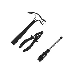 silhouettes of tools vector art