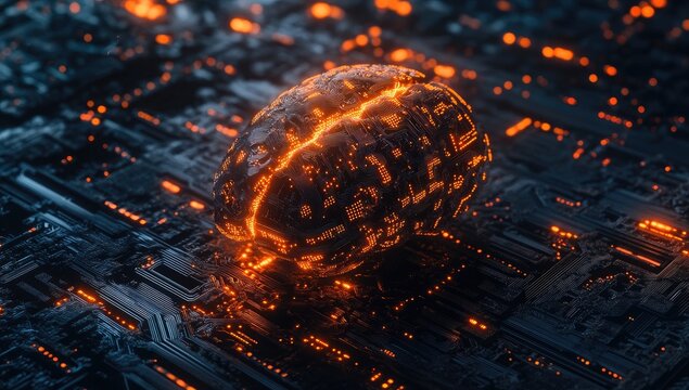 Burning brain on circuit board (6)