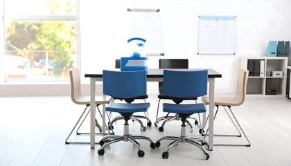 Modern meeting room with natural light