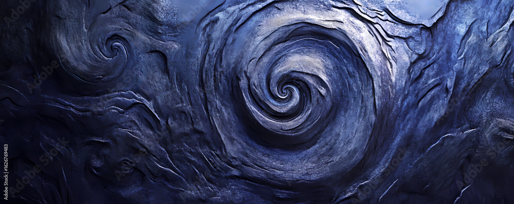 Aufkleber dynamic abstract dark blue textured background with swirling intricate patterns, evoking a sense of 