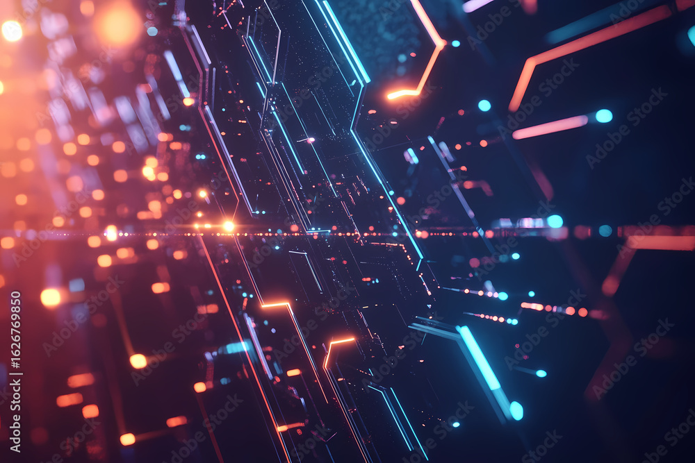 Poster abstract digital circuitry a visual representation of technology and innovation