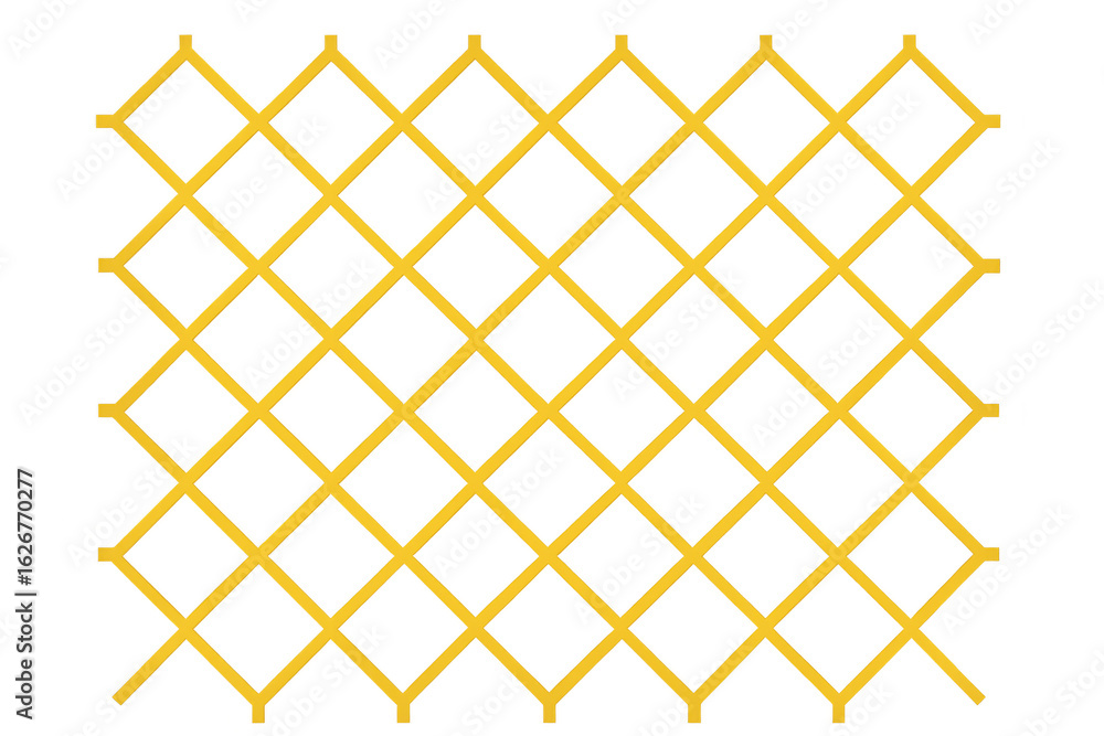 Poster geometric yellow pattern featuring intersecting sticks creating diamond shapes, transparent backgrou