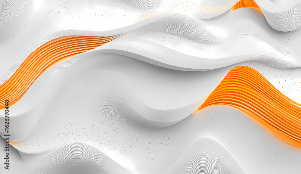 Aufkleber abstract waves with orange highlights flowing forms and textured design
