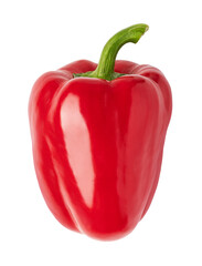 Fresh red bell pepper isolated on transparent background