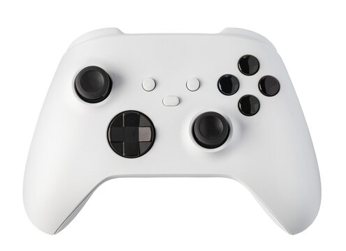 White gamepad controller isolated on transparent background