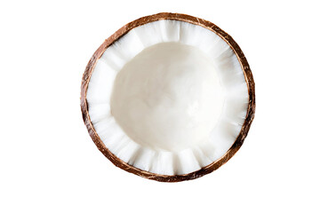 coconut shell on white background