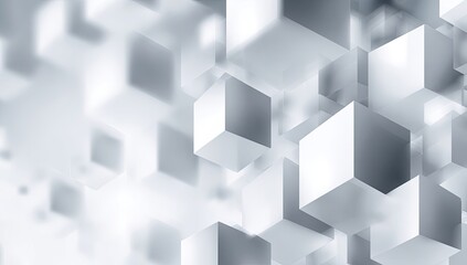 Fototapeta premium Abstract background of many floating cubes in light gray and white