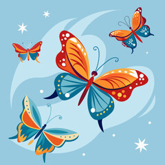 butterflies and flowers