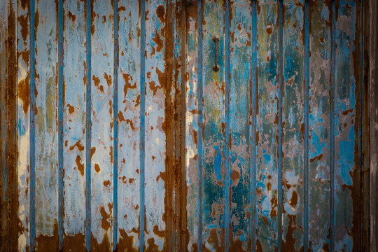 Grunge corrugated metal background, rusty steel texture